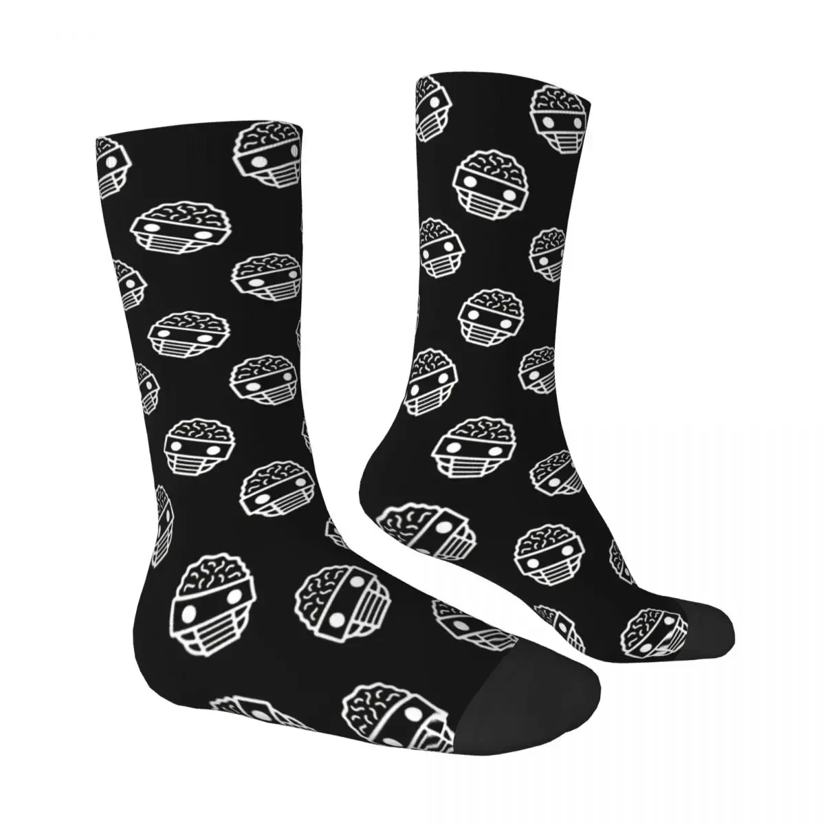 Funny Crazy Sock for Men Boogie Robot Hip Hop Harajuku Alien Happy Pattern Printed Boys Crew Sock Casual Gift