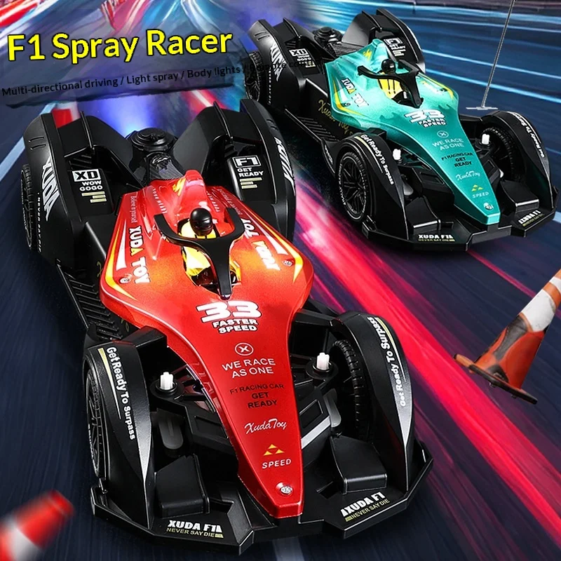 Xuda Toy F1 Remote Control Racing Car 2.4G High Speed Drift Spray Car With Cool LED Lights And Music Kids Electric RC Race Toy
