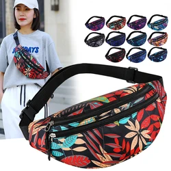 Nylon Double-layer Waist Bag for Women's Shoulder Casual Printing Waist Bag Single Shoulder Phone Bag Summer New Style