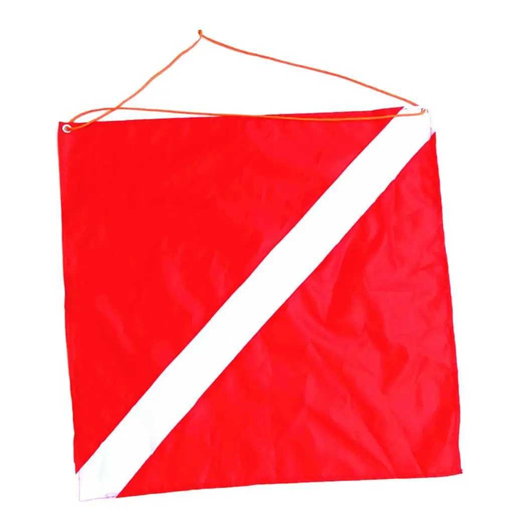 Diver Down Flag 50x60cm Nylon Safety Boat Cabin Flag for Snorkeling and Scuba Diving Protection