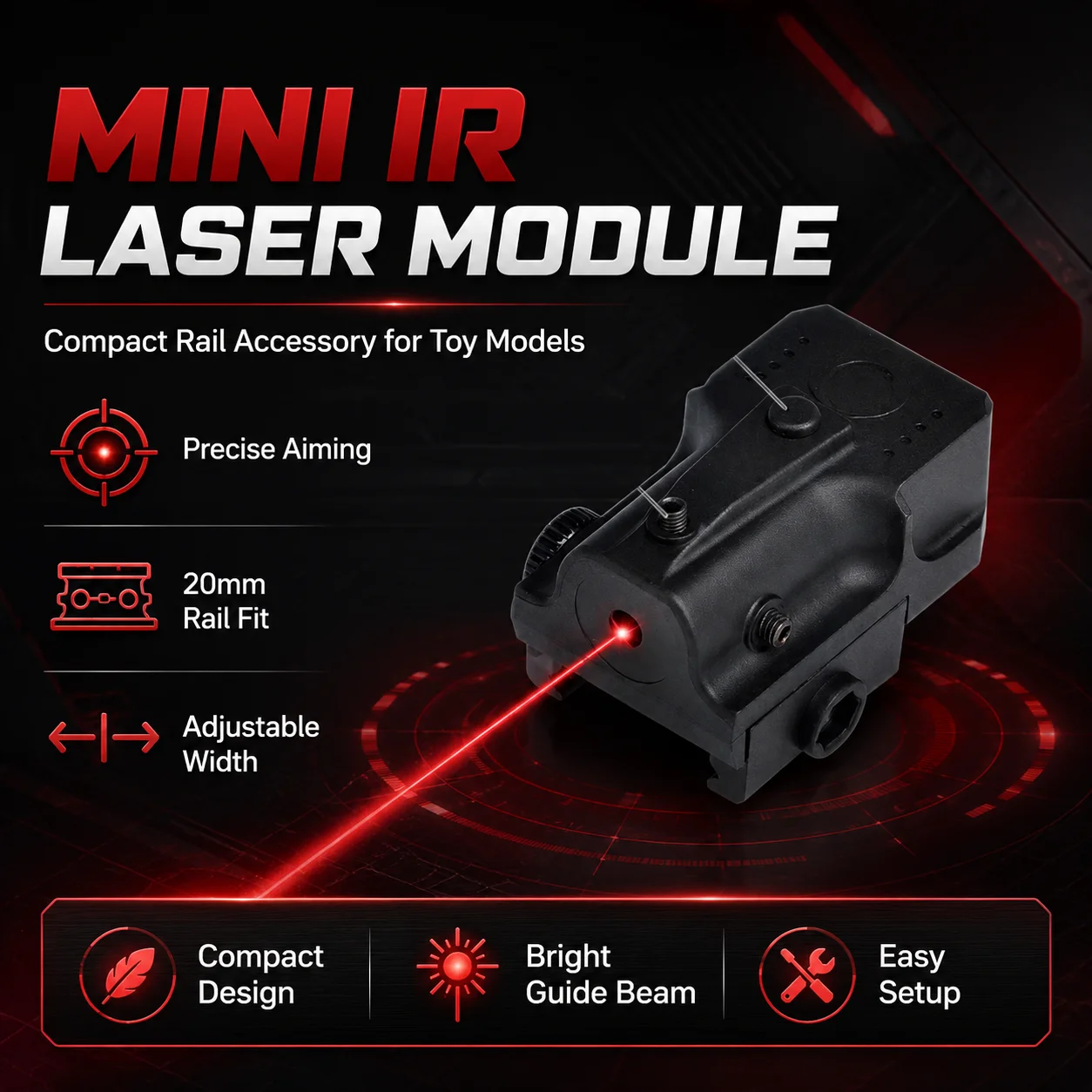 Unique Mini Red Light Decorative Model Unit Universal 20MM Mount Hobby Collection Gift