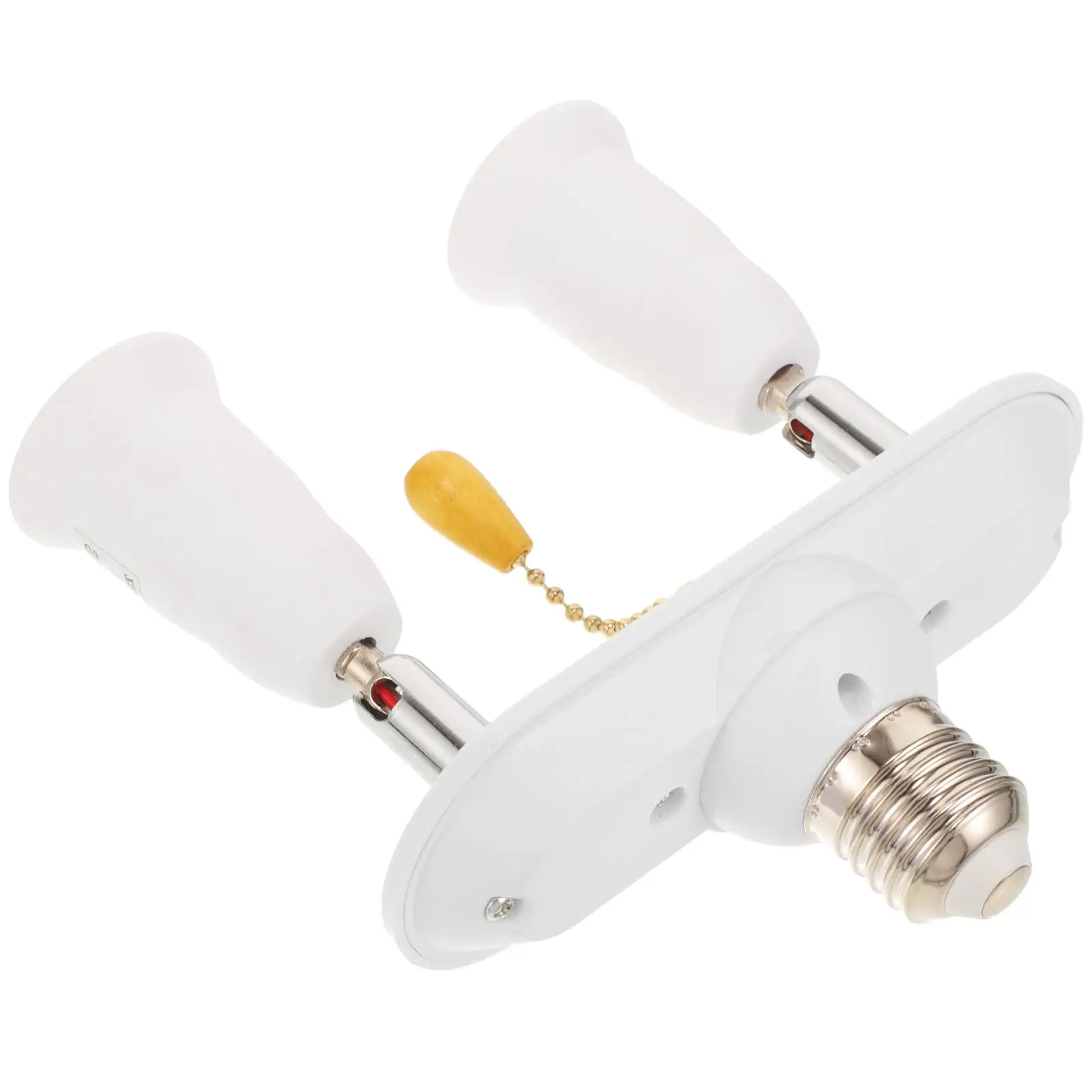 

Pull Chain Light Bulb Lamp Holder Socket Splitter for LED Bulbs Extender Double