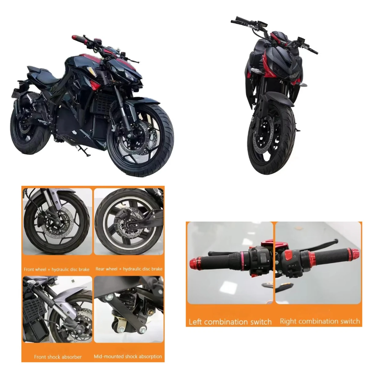 Customizable Electric Motorcycle Can Be Customized Motor 2000W-10000W Battery 32AH-160AH Speed 70-1