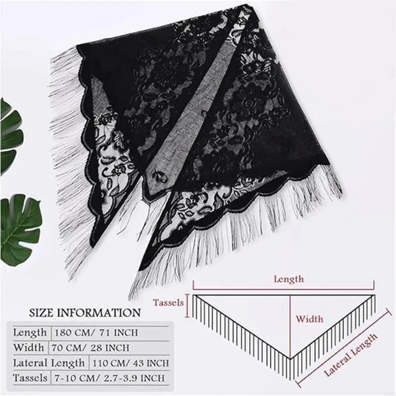 Tulle Mantilla for Woman Mantilla Outdoor Church Prayer Scarf for Lady Wrap 6XDA