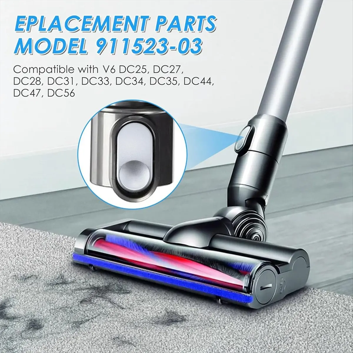 T83C NEW  Slilver Tool Catch for V6 DC25, DC27, DC28, DC31, DC33, DC34 Vacuum Cleaner Replacement Parts - Model 911523-03