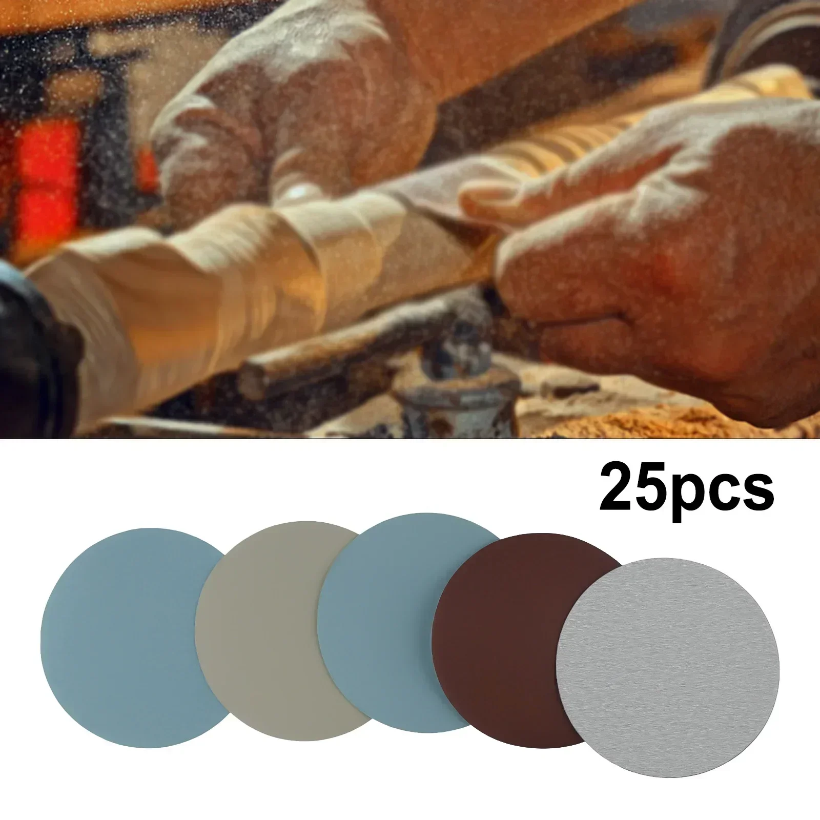 25 Pcs 5 Inch Hook And Loop Sanding Discs Round Wet/Dry Sandpaper 1000 2000 3000 4000 5000 Grit 125mm Sander Paper Tool