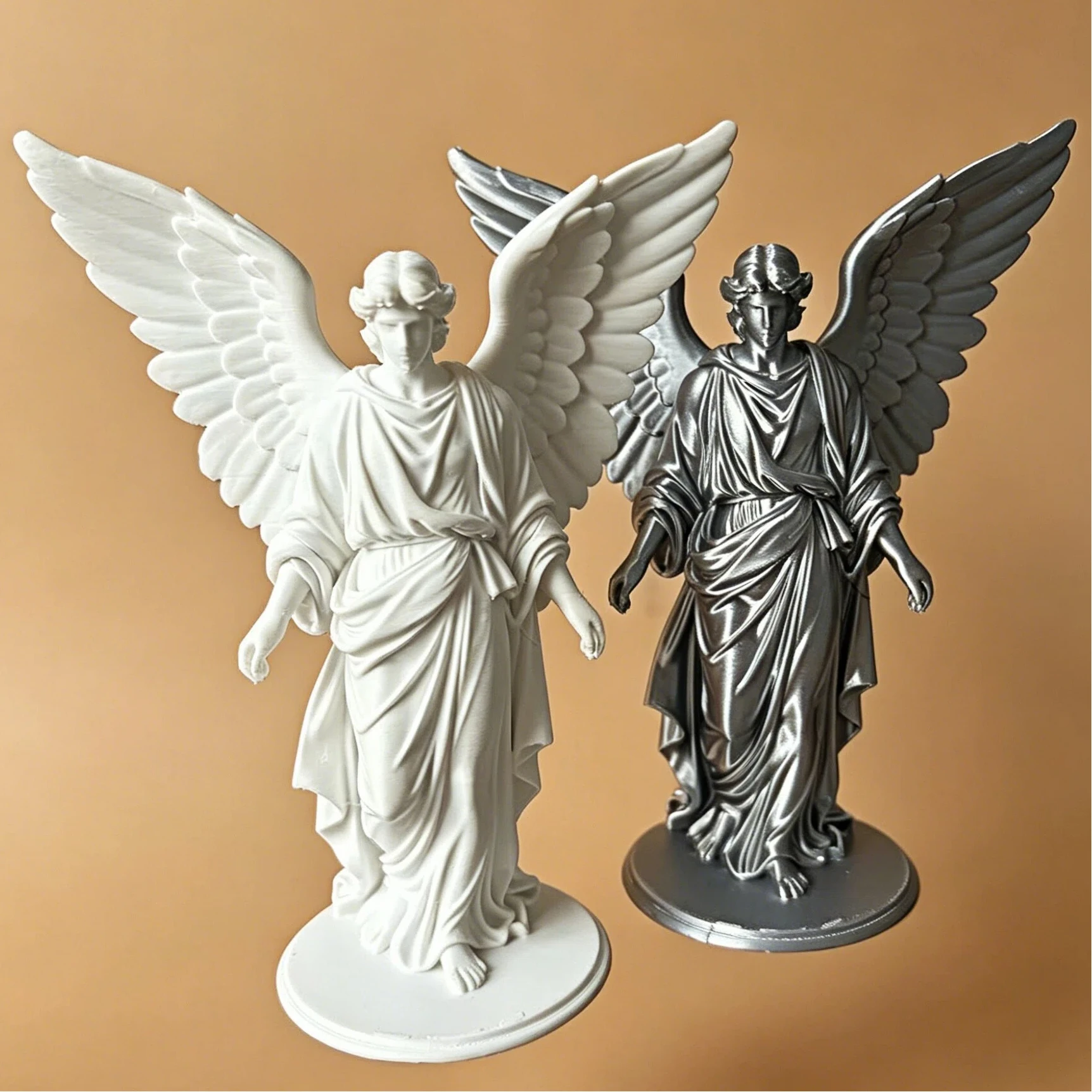 Statue d'ange classique française en robe, sculpture d'ailes 3D, décoration Wabi-Sabi pour bureau, ornement artistique de table pour la maison française
