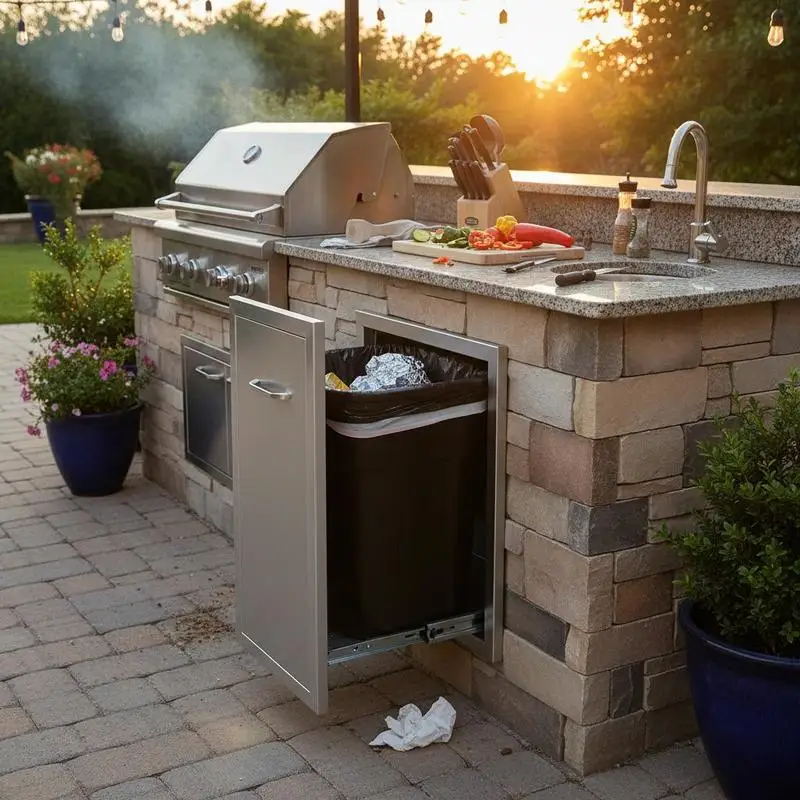 Outdoor Kitchen Waste Bin Cabinet 13.54