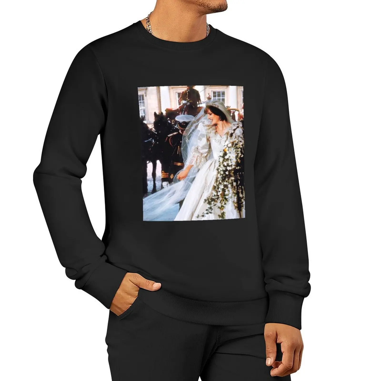 Princess Diana on her wedding day, 1981. Pullover Hoodie mens clothing men sweatshirt