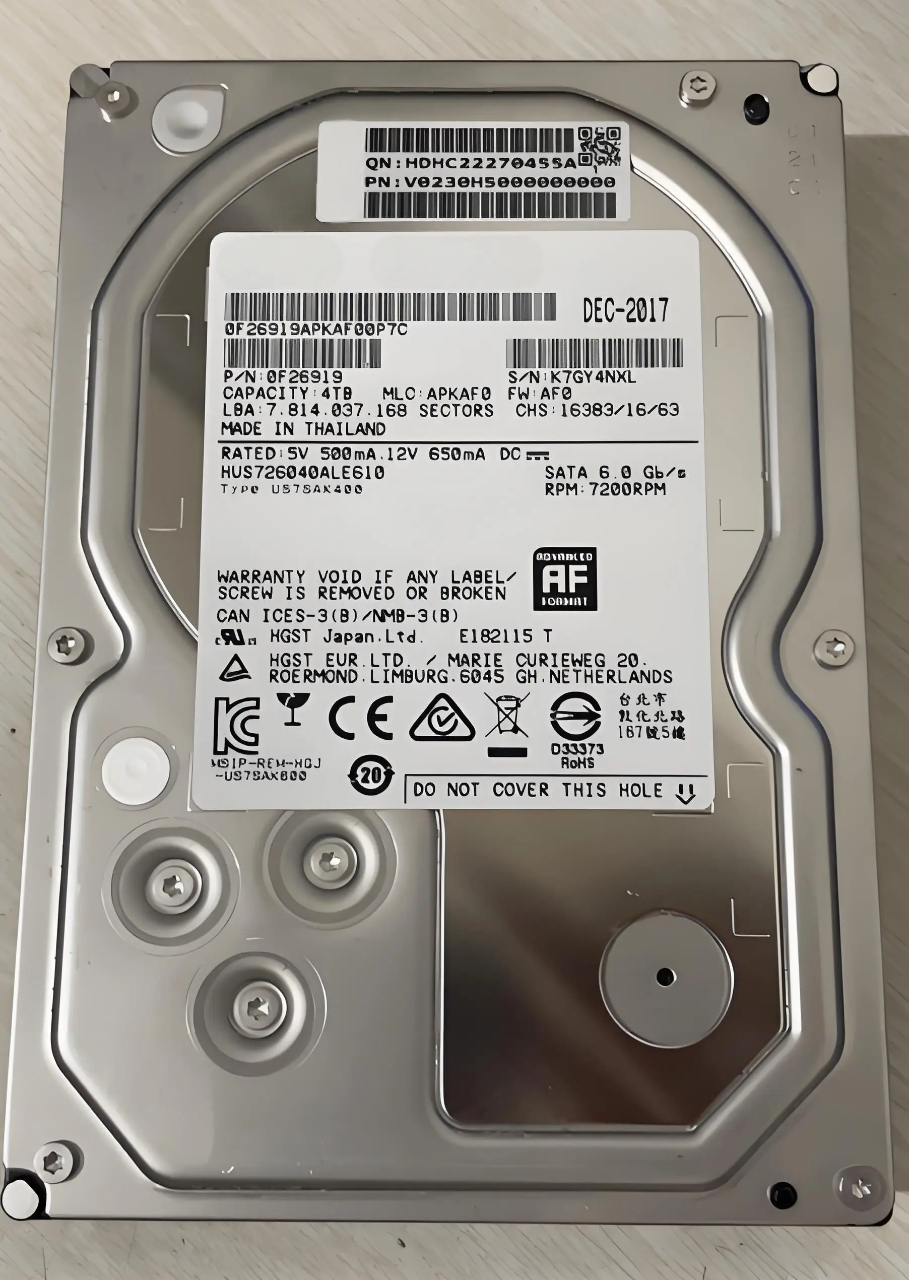 

For HUS726040ALE610 SATA 4T 7.2K 3.5 HDD Hard Drive