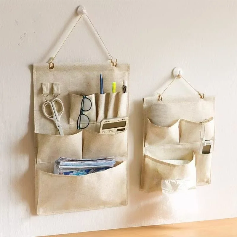 Тканевая подвесная сумка для хранения, настенная подвесная сумка изголовья, сумка для размещения задней стены, подвесная сумка для мобильного телефона, артефакт для хранения