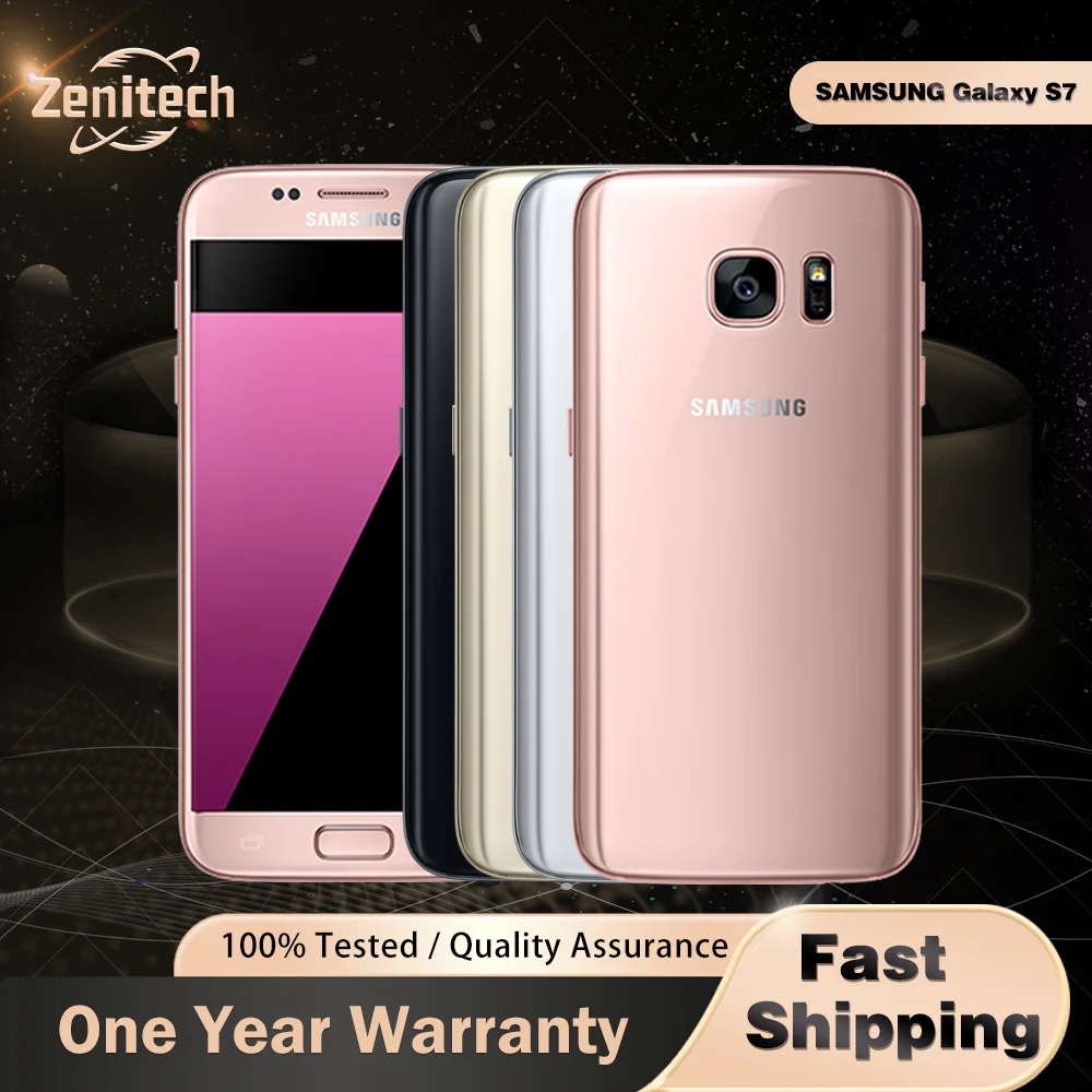 هاتف سامسونج جالاكسي S7 G930F G930A G930V 4G LTE الأصلي 5.1 بوصة AMOLED 4GB + 32GB 12MP + 5MP Exynos 8890 ثماني النواة S7 #1