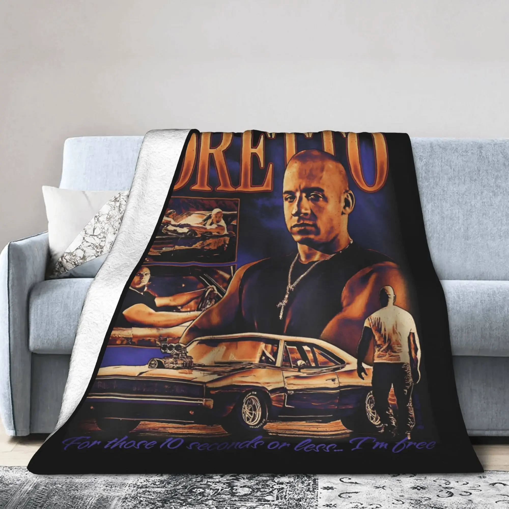 Fast And The Furious Dominic Toretto Racing Blankets Flannel Textile Decor Super Soft Throw Blankets for Sofa Outdoor Rug Piece
