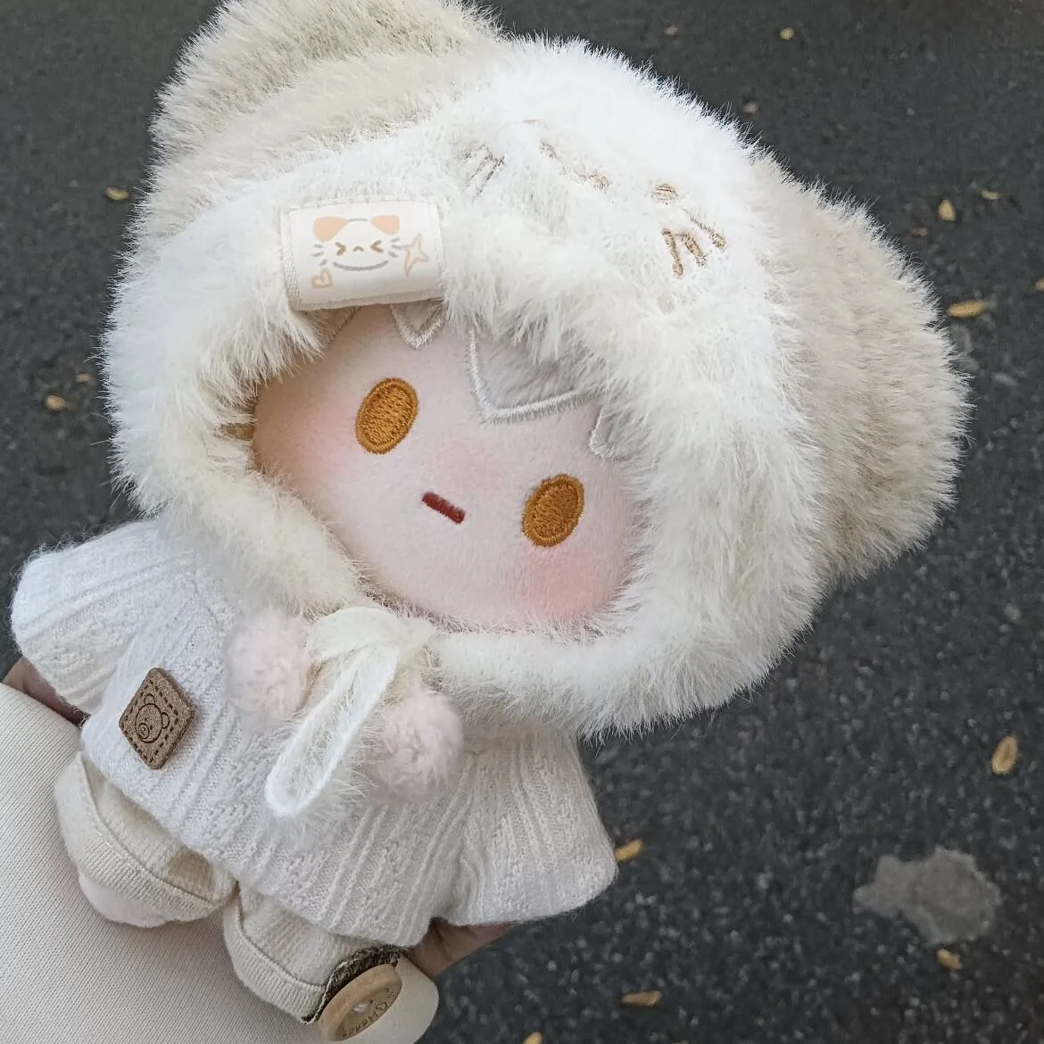 10/20cm Cotton Doll Clothes Cute Cat Ear Hat+Top+Pant Dress Up Suits For Cotton Stuffed Dolls Toys Accessories