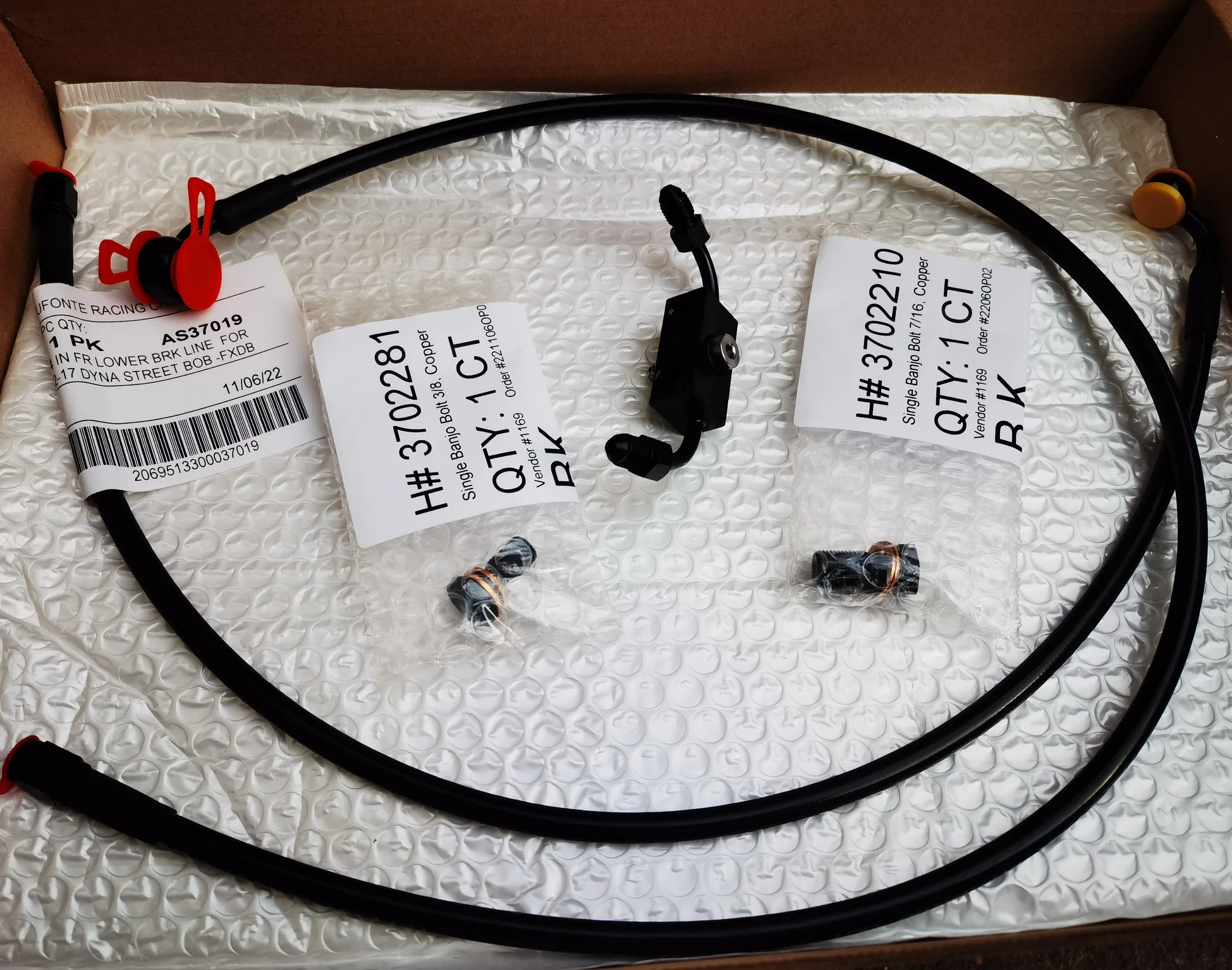 Front Brake Line Assembly For 12-17 Harley Davidson Dyna Street Bob FXDB, Dyna Wide Glide FXDWG