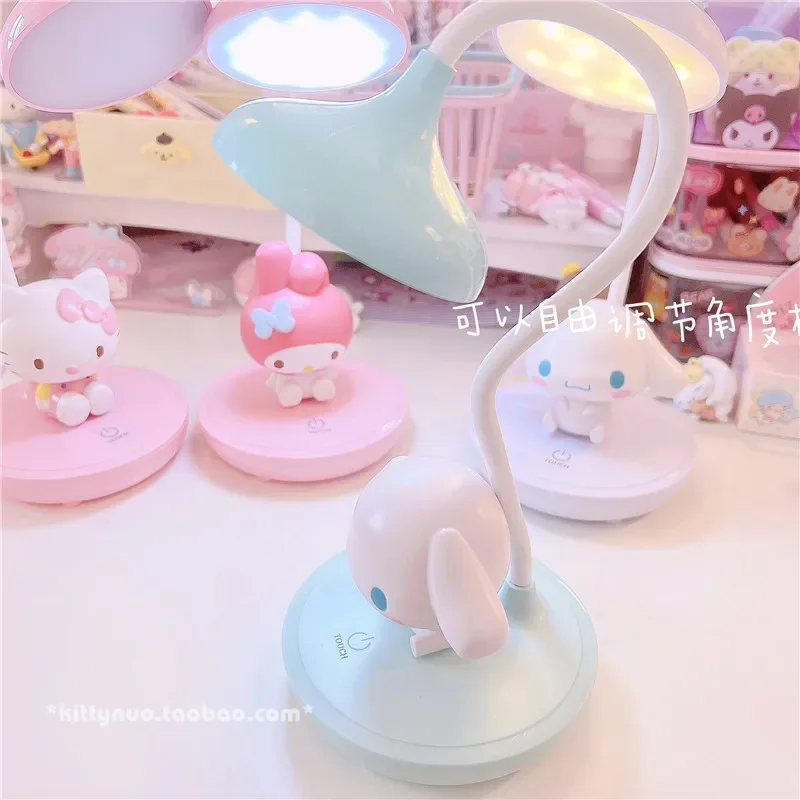 Kawaii Sanrio Cinnamoroll My Melody Desk Lamp Desktop LED Reading Night Light Table Lamp Bedroom Dorm Bedside Lamp Room Decor