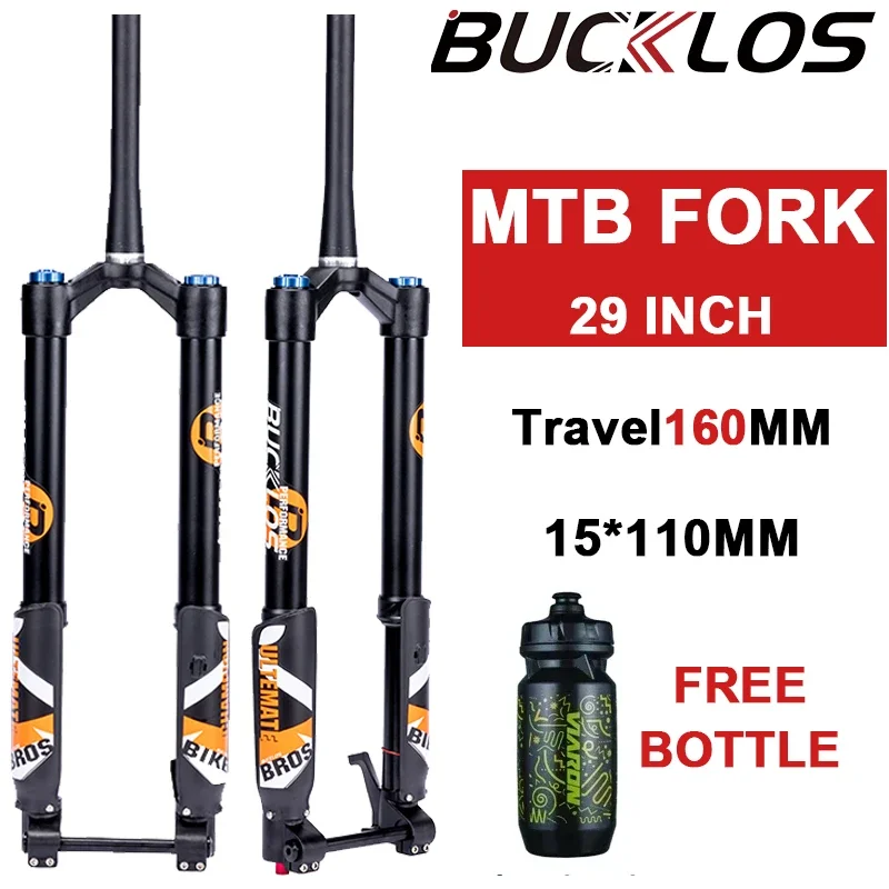 

BUCKLOS Bicycle Fork 29inch Inverted Suspension Bike Fork 15*110mm Thru Axle Forks Downhill MTB Bicycle Front Forks Bike Part