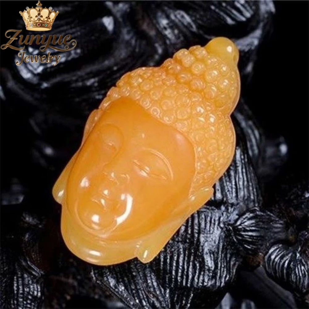 

Natural Yellow Dragon Jade Buddha Head Pendant Luxury Quality Jewelry Best Selling Fashion Jewelry Exquisite Charms Popular