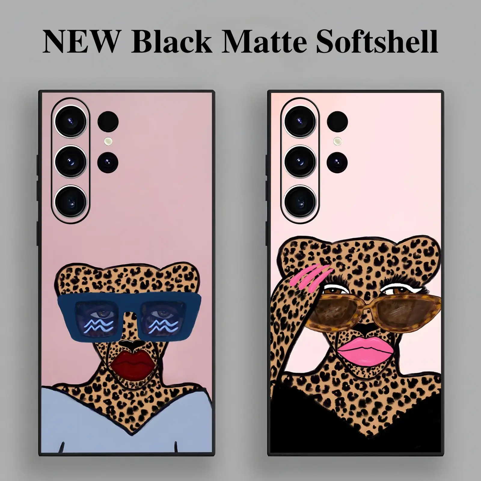Phone Case For Samsung S26 S25 S24 S23 S22 S21 S20 Ultra Note20 Anti-Drop Soft Black Case Abstract Art Abstract Leopard1