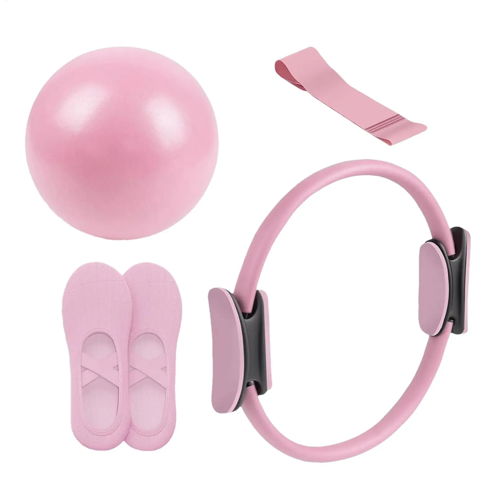 Kit de Yoga et Fitness avec anneau Pilates, anneau de Yoga, bande de résistance, ceinture d'étirement, ensemble de pilates, kit d'équipement