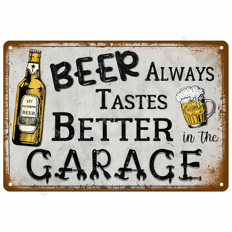 Vintage Metal Plate Sign Plates Bar Retro Metal Sign Wall Art Mural Aesthetic Room Home Decor Items Poster Garage Decoration view 5
