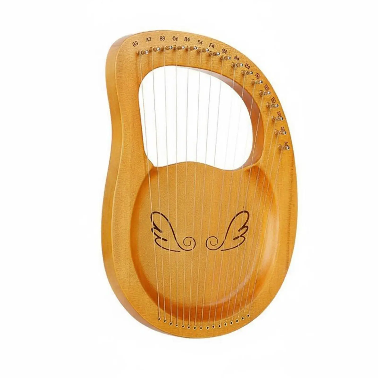 Spruce Wood Lyre Harp 19 String Folk String Instrument Beginner Friendly Travel Size for Outdoor Music