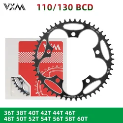 VXM 110 130 BCD 체인링, 좁은 와이드 스타 로드 바이크 크라운, 접이식 자전거용 프론트 스타, 36T, 38T, 40T, 42T, 46T, 50T, 5 볼트