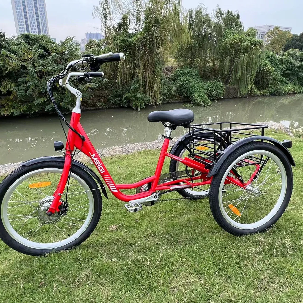 Fast Shipping Stock 3 Wheel Electric Bicycle Tricycle Shimano 7 Speeds E-Trikes Cargo Ebike For Adults