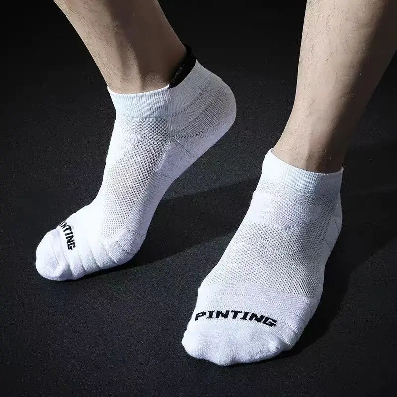 3 Pairs Men Running Short Socks Thick Towel Quick Dry Fitness Sport Ankle Socks Athletic Cycling Basketball Socks Man 39-44