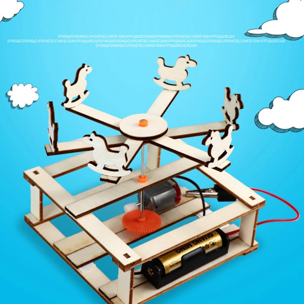 لتقوم بها بنفسك خشبية تجميعها نموذج مرح الذهاب المستديرة بطارية تعمل بالطاقة ألعاب تعليمية جسدية آمنة صديقة للبيئة للتجربة العلمية
