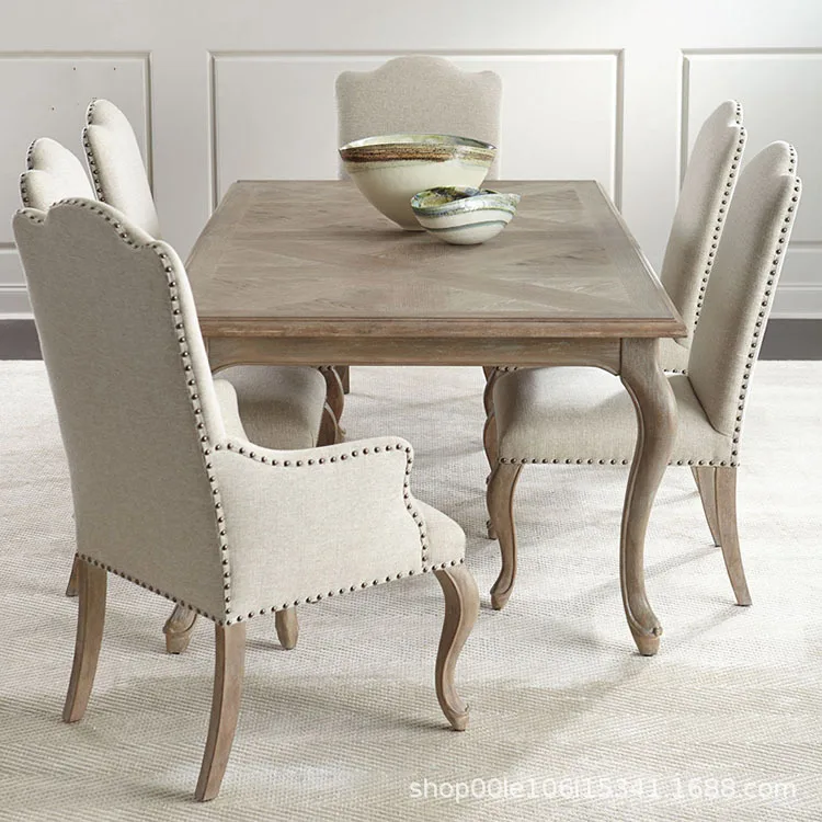 restaurant hotel model room fabric art complex family bed and breakfast small apartment rectangular dining table and chairs