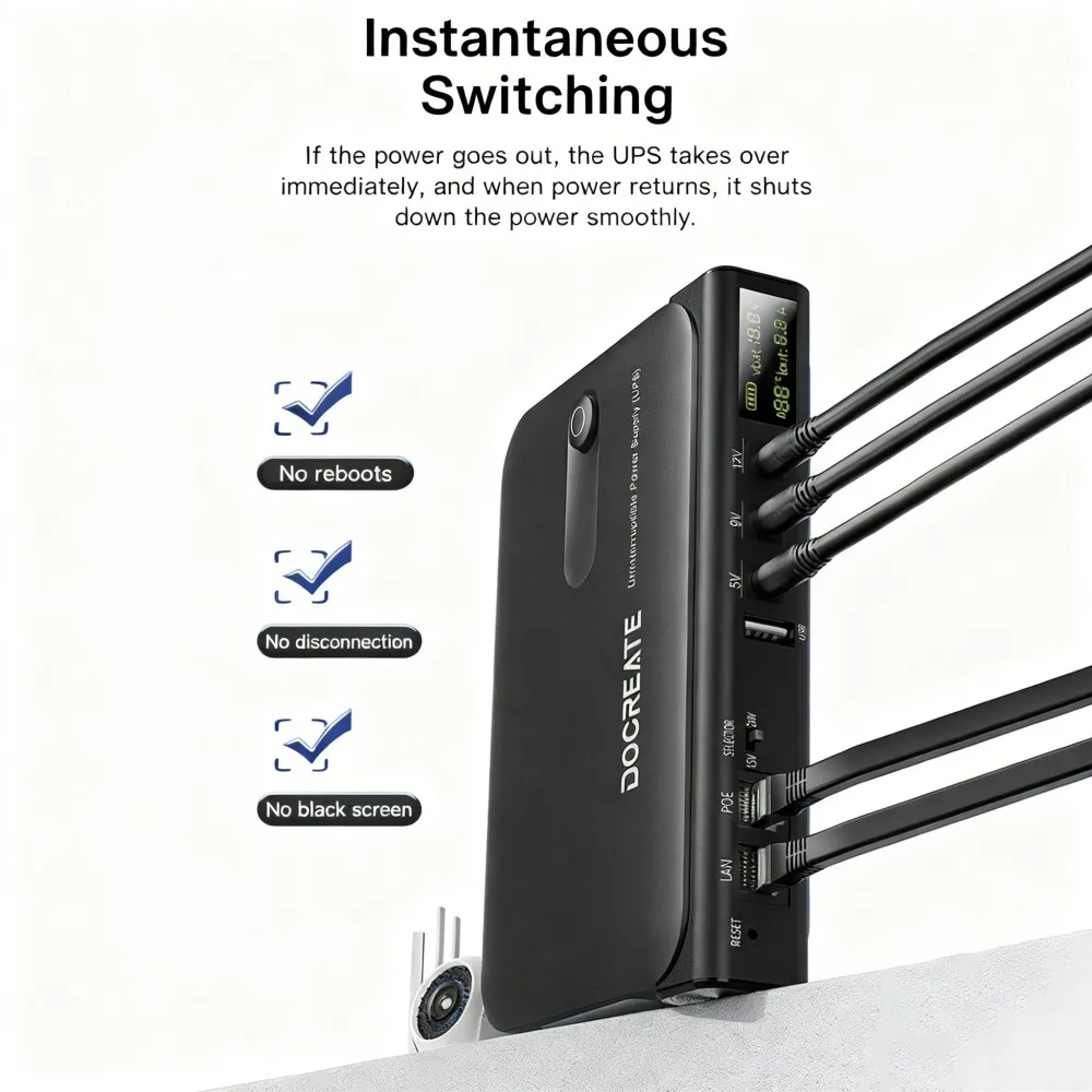 5V/9V/12V/15V/24V Cat Monitor Backup Uninterruptible DC Power Supply Charger DC1018L Router Cell Phone UPS Without Battery