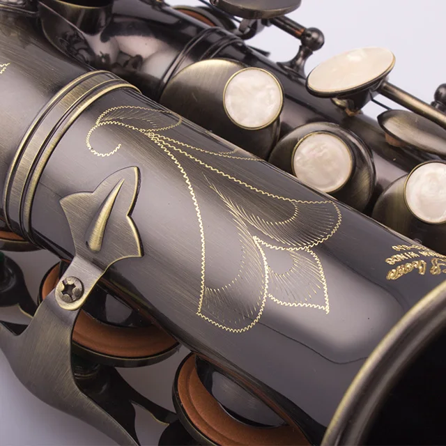 Famosa marca Taishan Saxofone Bronze antigo Curvo Soprano BB Tom para desempenho