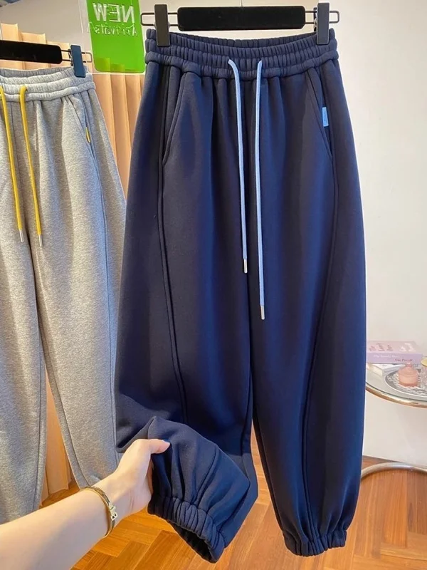 

Повседневные брюки Харлан на подкладке больших размеров, осень-зима, винтажные лоскутные брюки свободного покроя, молодежные модные брюки