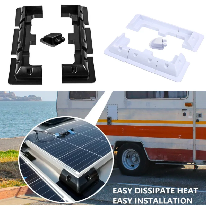 7pcs/Set Solar Panel Mounting Brackets Kits White Black No Drill RV Roof Mounts For Caravans Campervans
