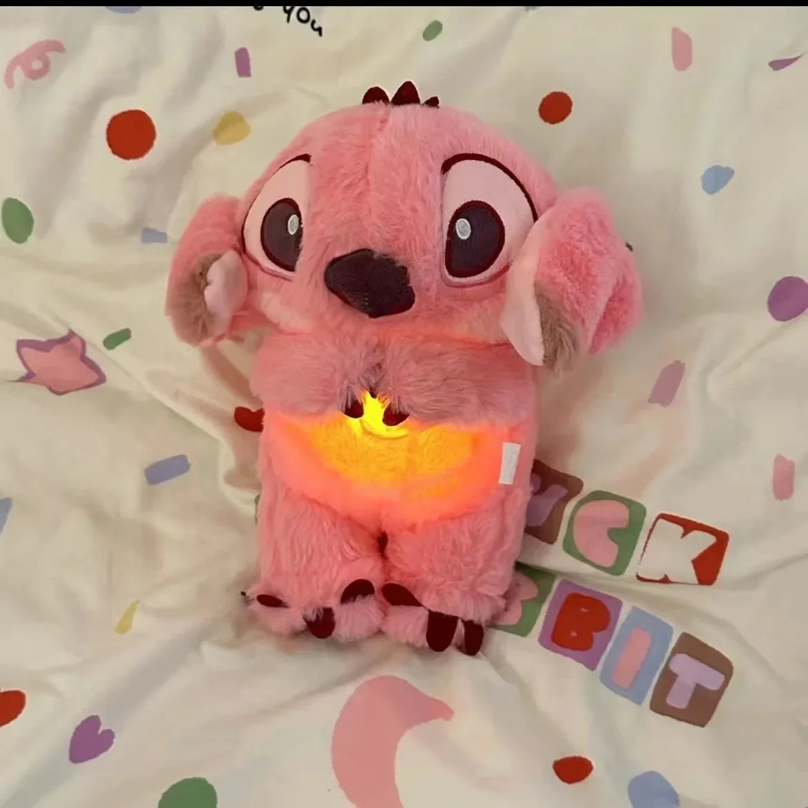 Disney-muñeco de peluche de Stitch para bebé, Juguete Musical relajante con sonido y luz, regalo para niños