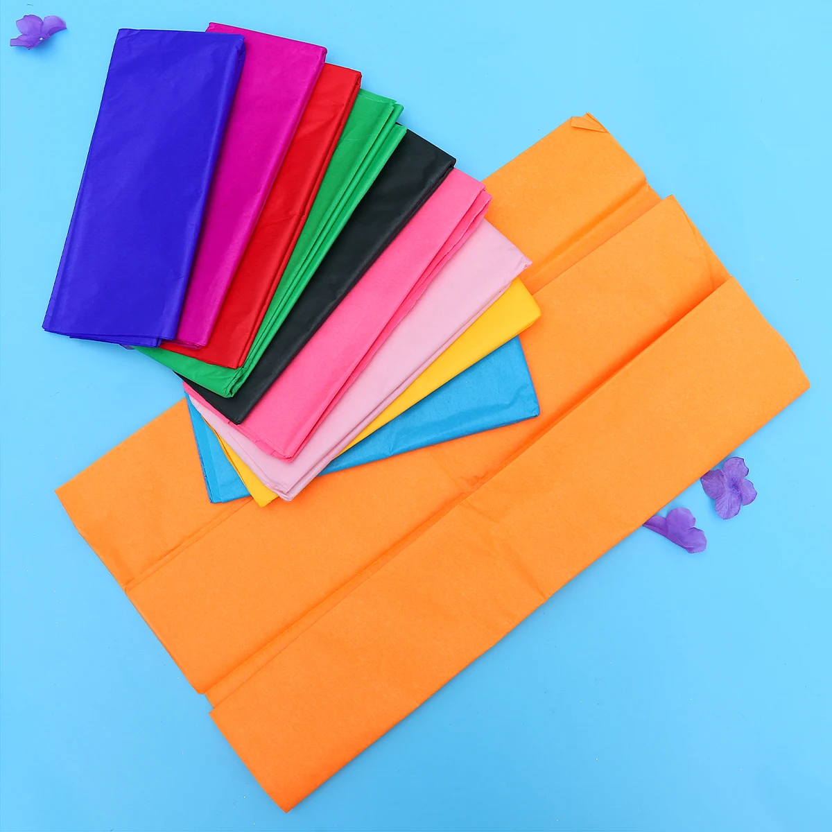 100 قطعة من ورق تغليف الهدايا مناديل ورقية ملونة ورقيقة لتغليف الهدايا فنية لتزيين الأطفال