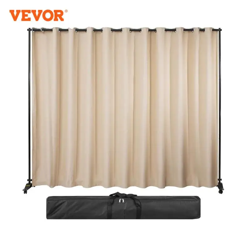 VEVOR Room Divider Kit 8 ft x 10 ft 4 ruote girevoli supporto per divisore per tende telaio in lega di alluminio tenda oscurante e portatile