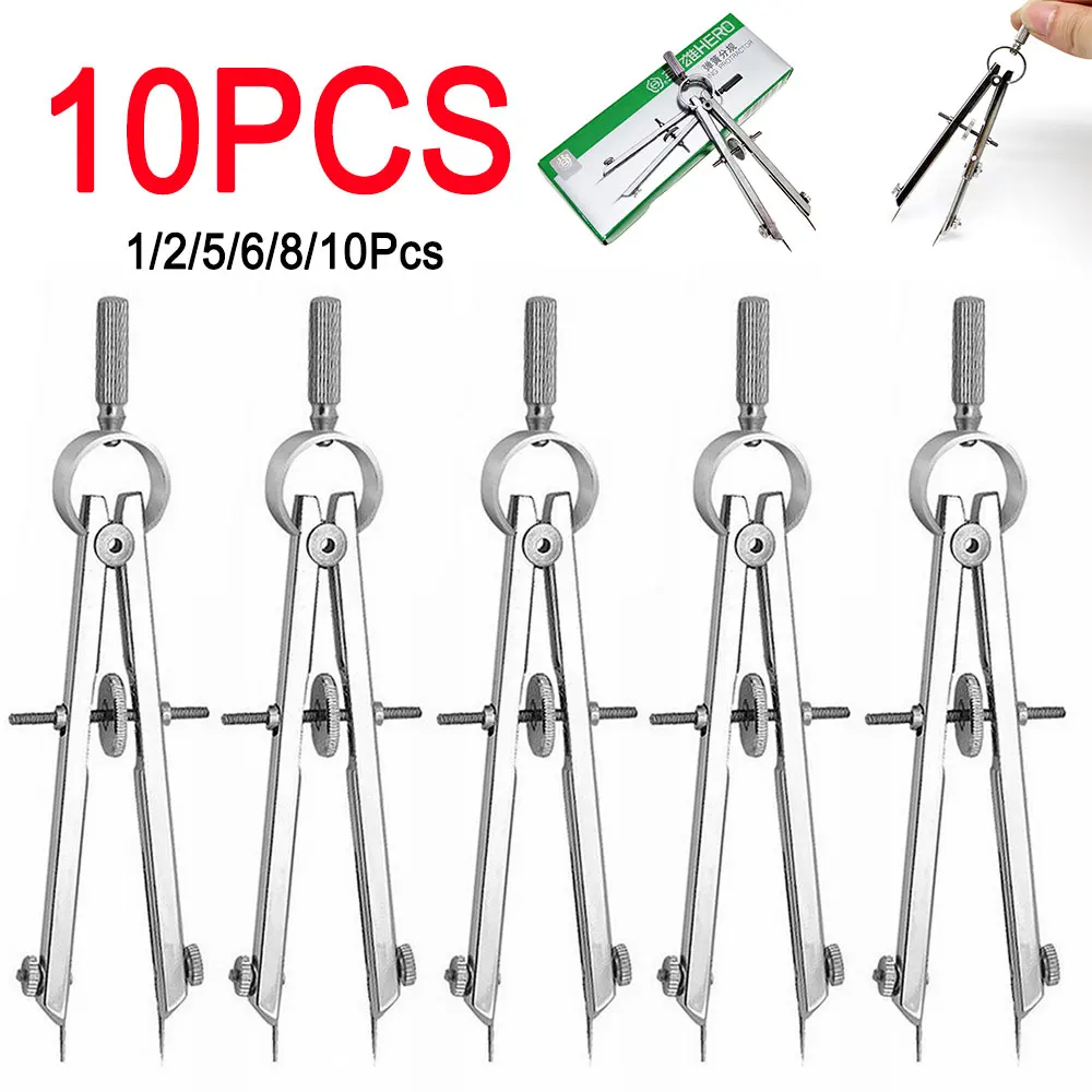10-1 Stück Multifunktions-Bogen teiler Feder kompasse Engineering Kompasse Zeichen werkzeug Metall geometrie Kompass Bogen teiler