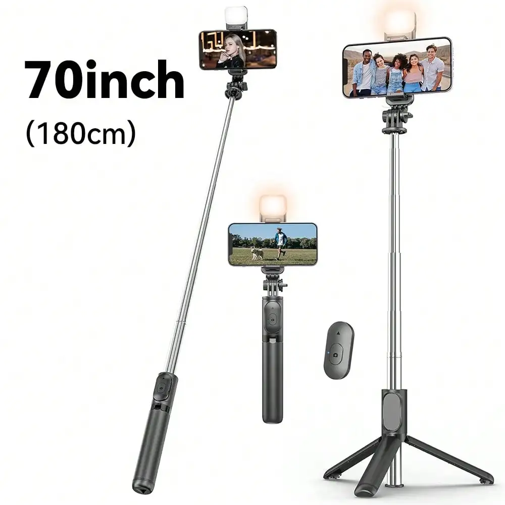 

63" Portable Phone & Mic Stand: Durable Tripod With Dual-Device Clamp & Metal Ball Head For Recording, Live Streaming & Performances - Easy Storage, Multi-Angle Rotation For Phone Android Phone Mobile Phone For Handheld Selfie, Outdoor Activities, Intervi