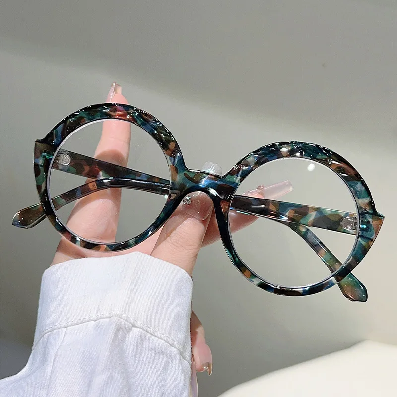

Oversized Round Vintage Anti Blue Light Optical Glasses Women Brand Designer Myopia Customize Prescription Eye Glasses Frame