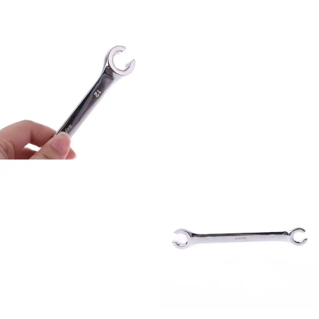 2Pcs Oil Pipe Nut Wrench Spanner Set of Keys Multitools High Torque Hand Tool Brake Wrench for Car Repair