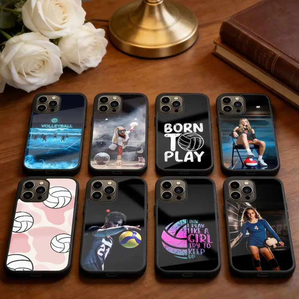 

Painted Volleyball Phone Case For iPhone 17,16,15,14,13,Pro,Max,Plus,Magnetic For Magsafe Wireless Charging