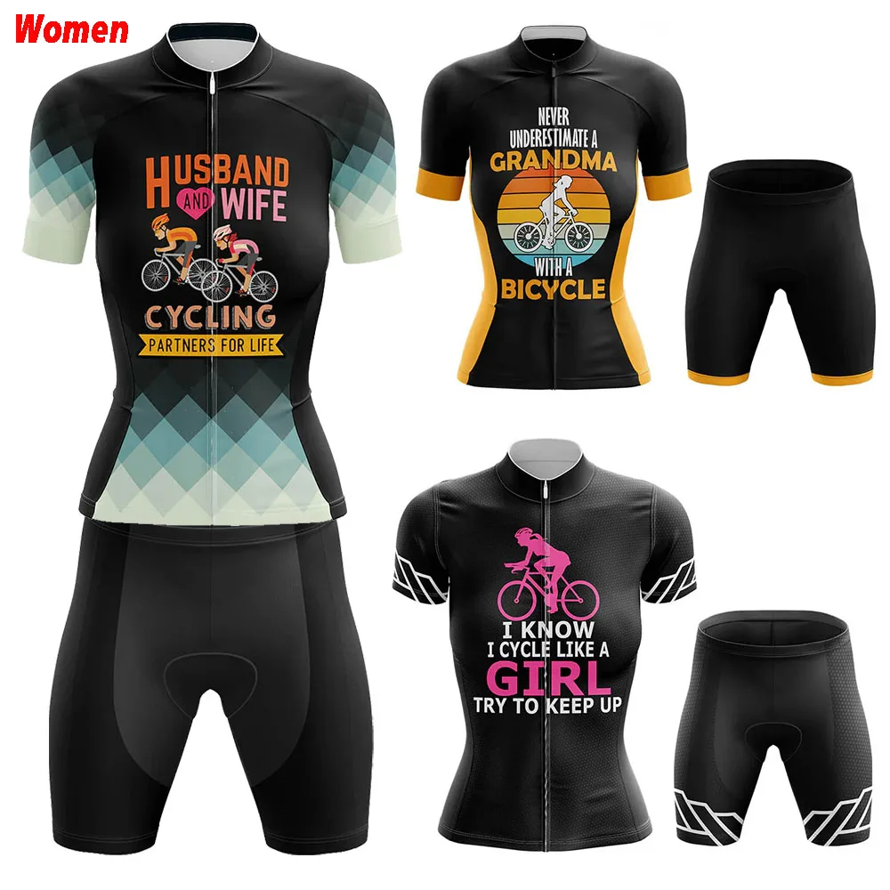

Husband And Wife Polyester Cycling Clothing Uniform Jersey Women's Bike Shorts Man Mtb Pants Outfit Set Bicycle Mountain Sports