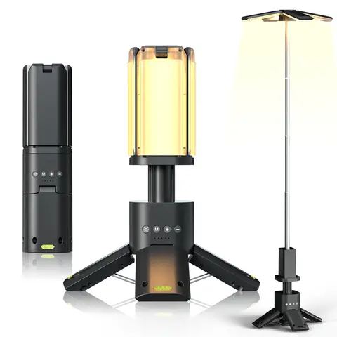 Lampe LED télescopique aste, lanterne de camping, extérieur, randonnée, pêche, tente, super lumineuse, magnétique, rotative, 14000mAh, 6000 LM