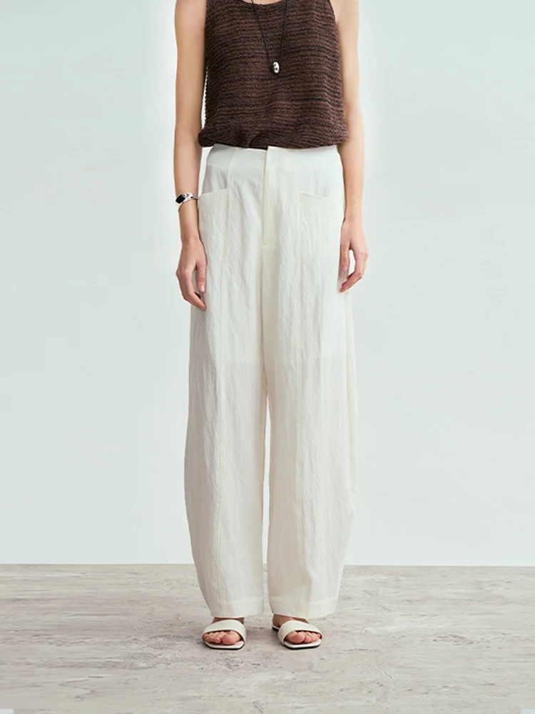 

Новинка весенней коллекции: женские брюки прямого кроя с эффектом шелка, текстурные, с широкими штанинами, повседневные, из микрофибры.