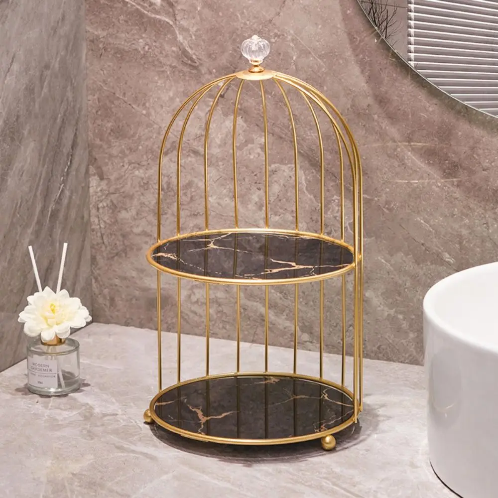 

Simple Easy to Clean Bird Cage Jewelry Rack Large Capacity Waterproof Iron Storage Holder Rust-proof Desktop Display Stand Party