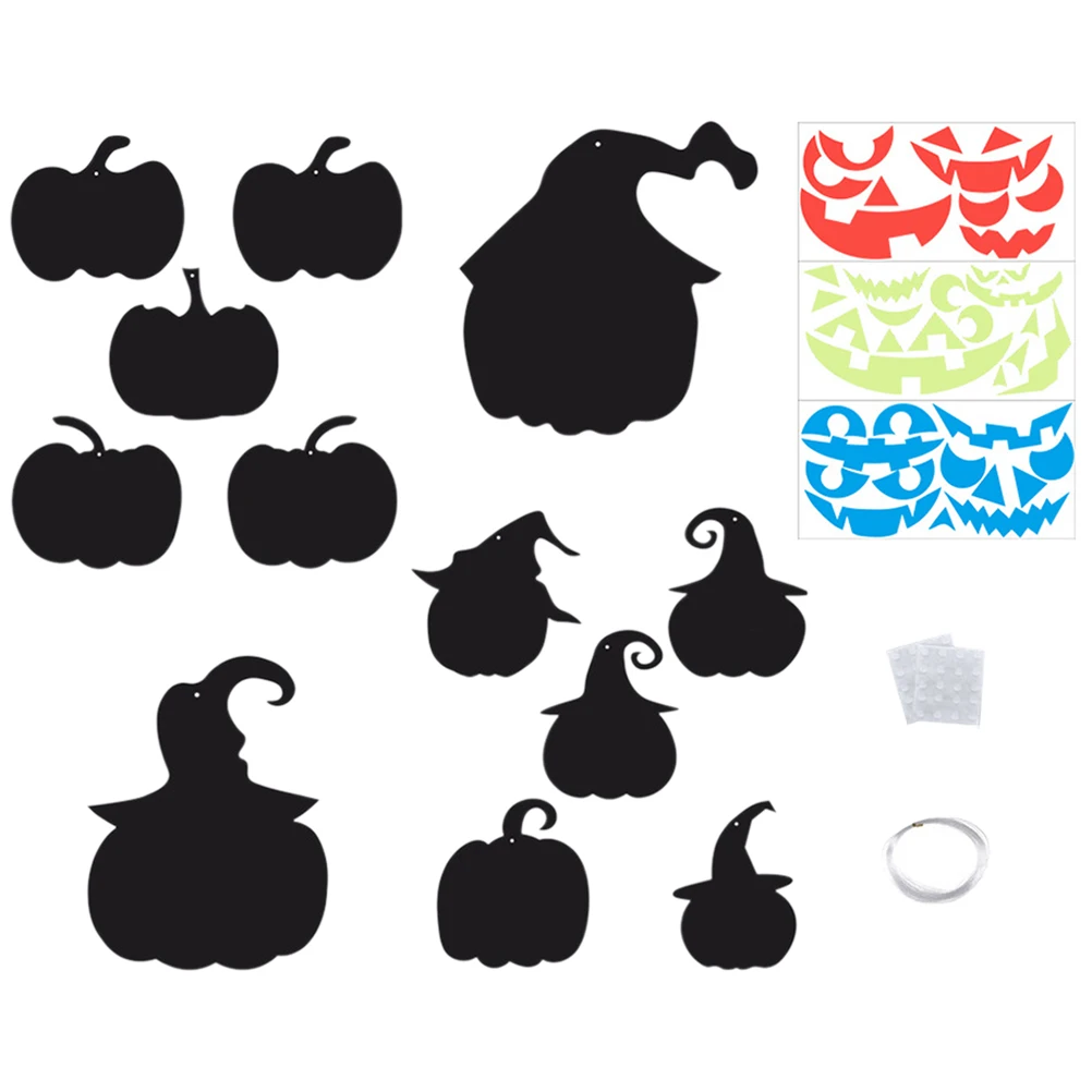 

Glow in Dark Pumpkin Wall Stickers Halloween Decor Fluorescent Scary Decals for Party Night Glowing PP Material Easy Festive