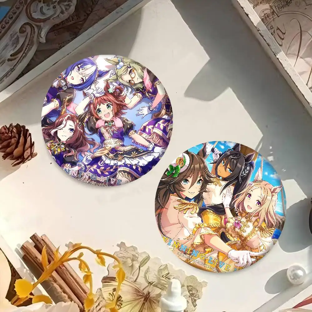 U-Uma Musume P-Pretty Derbys سلسلة لطيفة دبابيس شارة مضحكة مثيرة للاهتمام الكرتون الحيوانات دبابيس ظهره الملابس هدية الإكسسوار