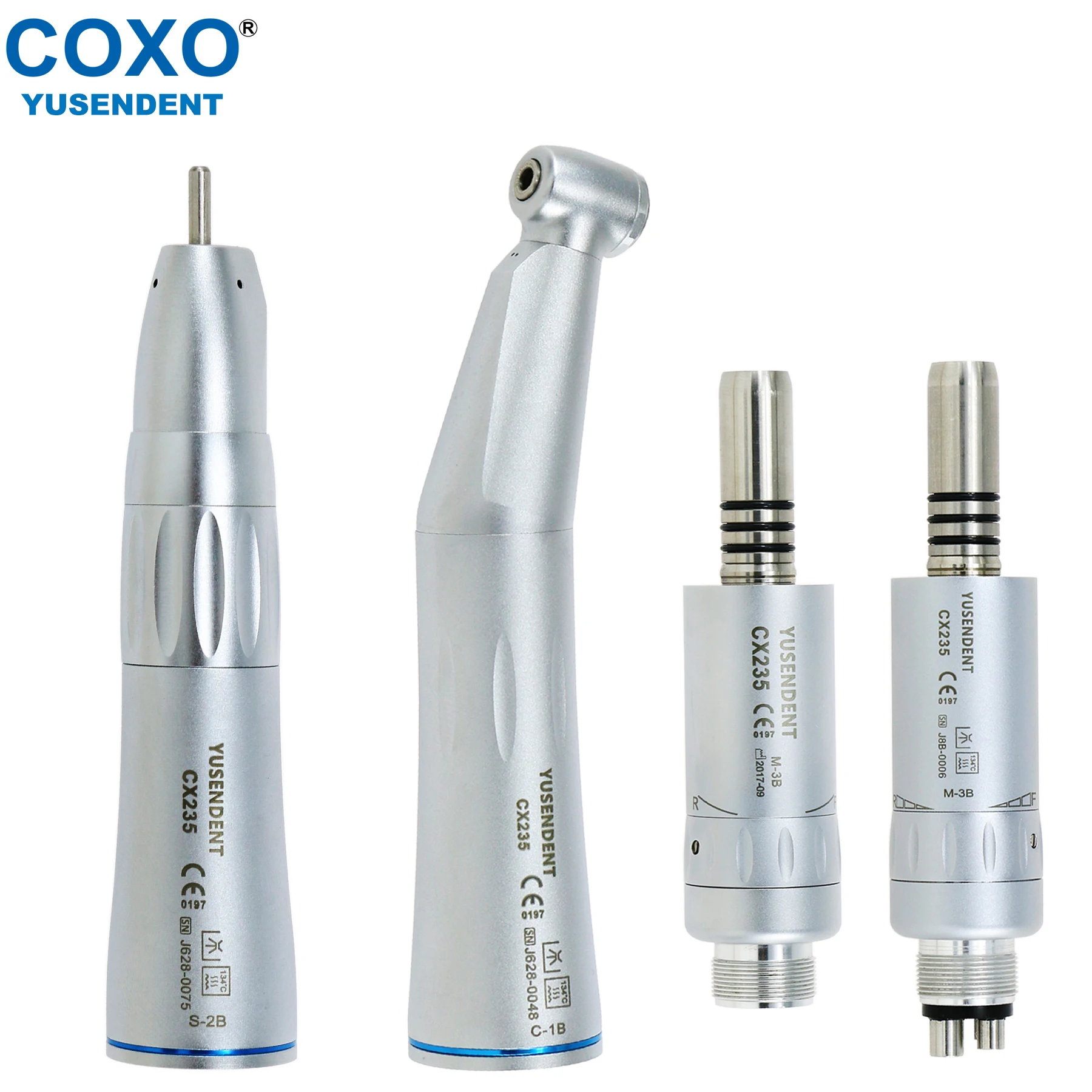 

COXO Dental Low Speed Handpiece Straight And Contra Angle Handpiece Internal Water Spray 2/4 Holes Air Motor E Type Fit NSK